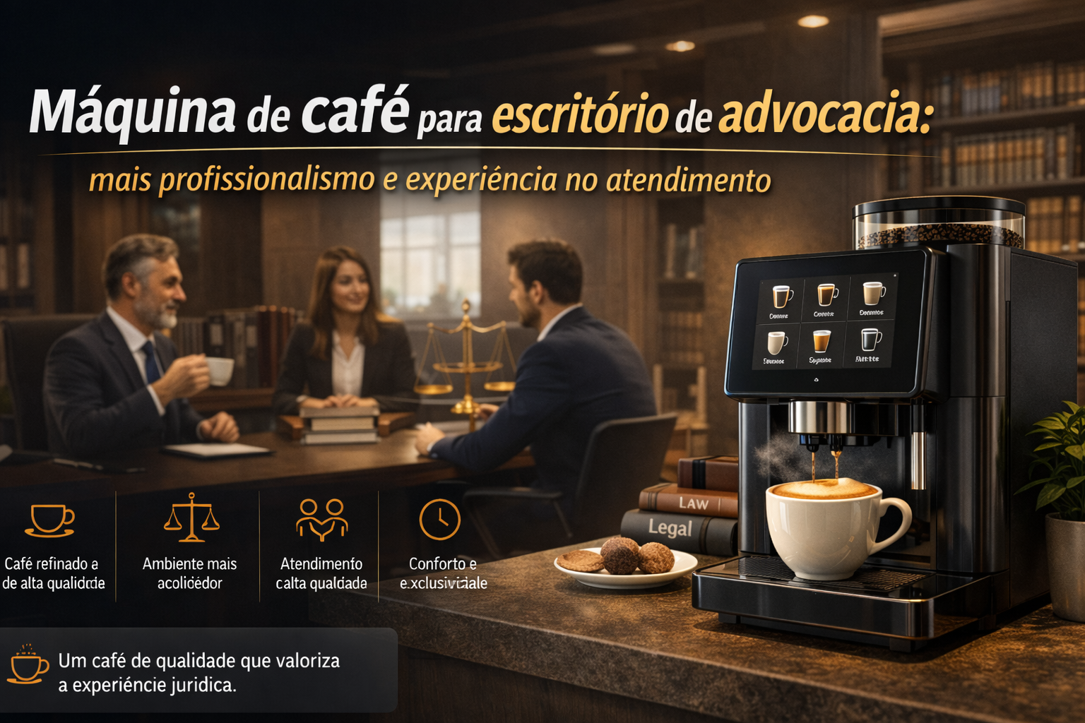 Máquina de café para escritório de advocacia
