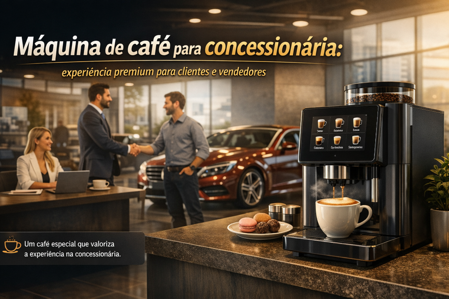 Máquina de café para concessionária: experiência premium para clientes e vendedores