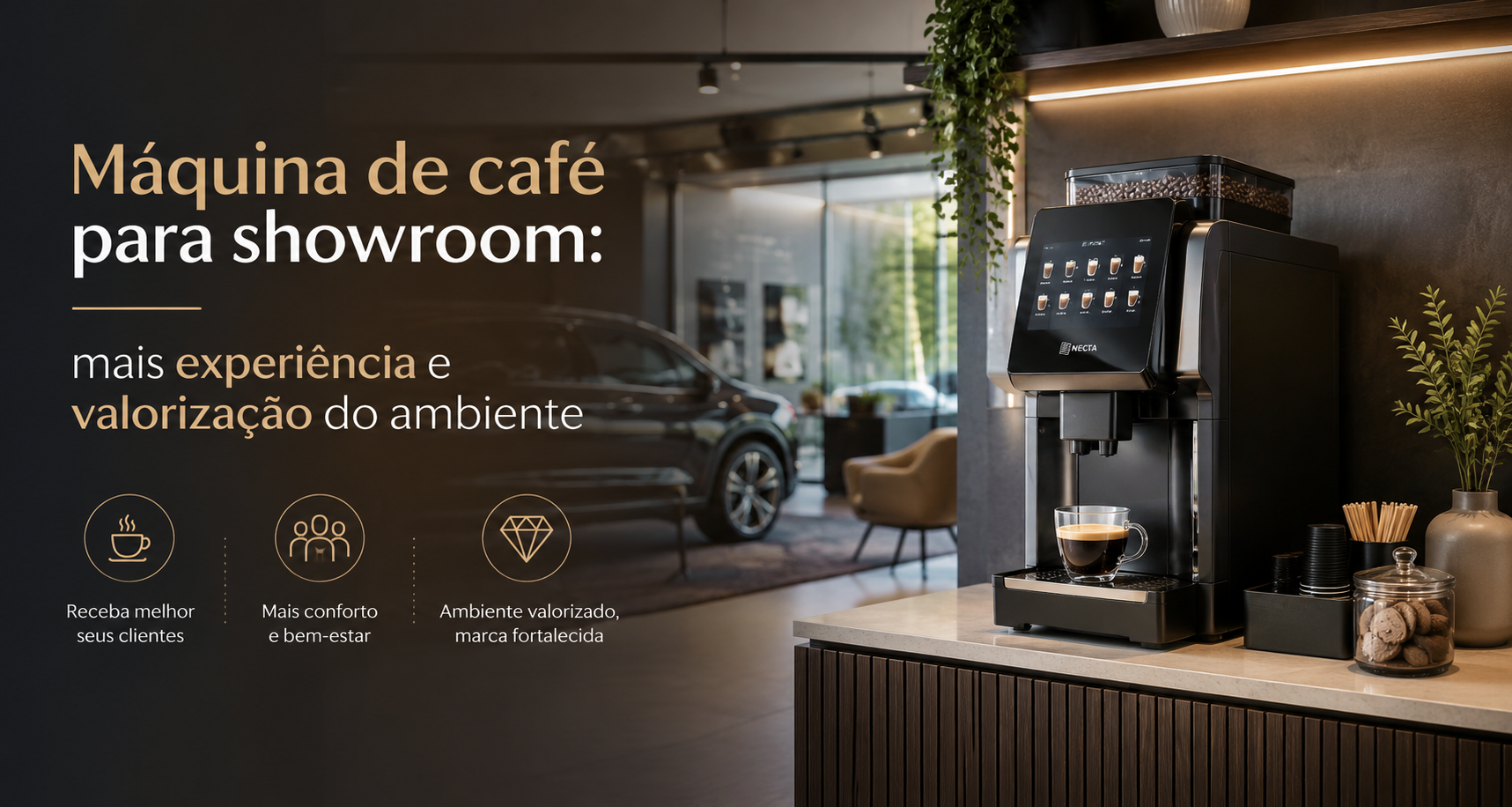  Máquina de café para showroom: mais experiência e valorização do ambiente