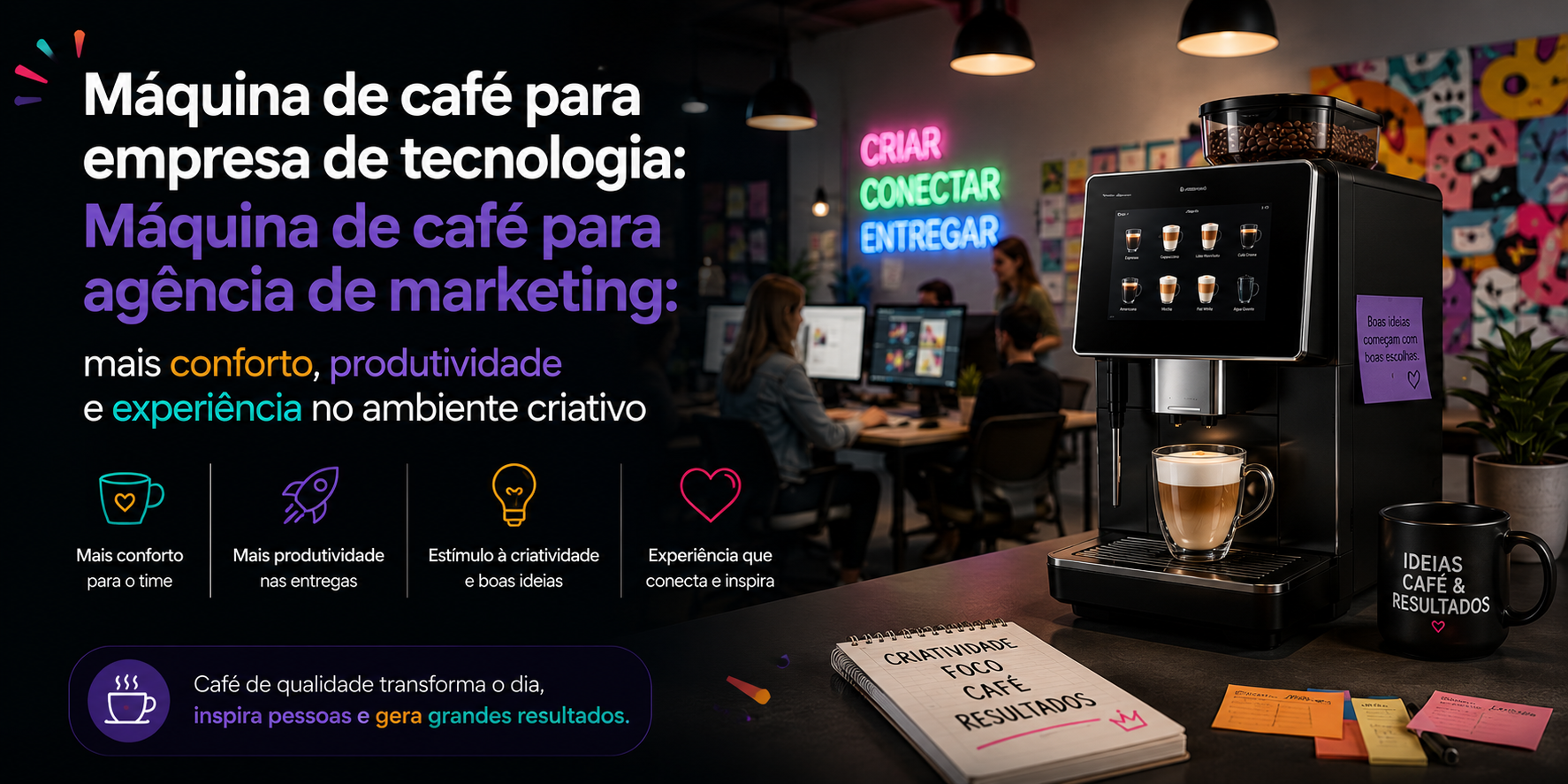 Máquina de café para agência de marketing