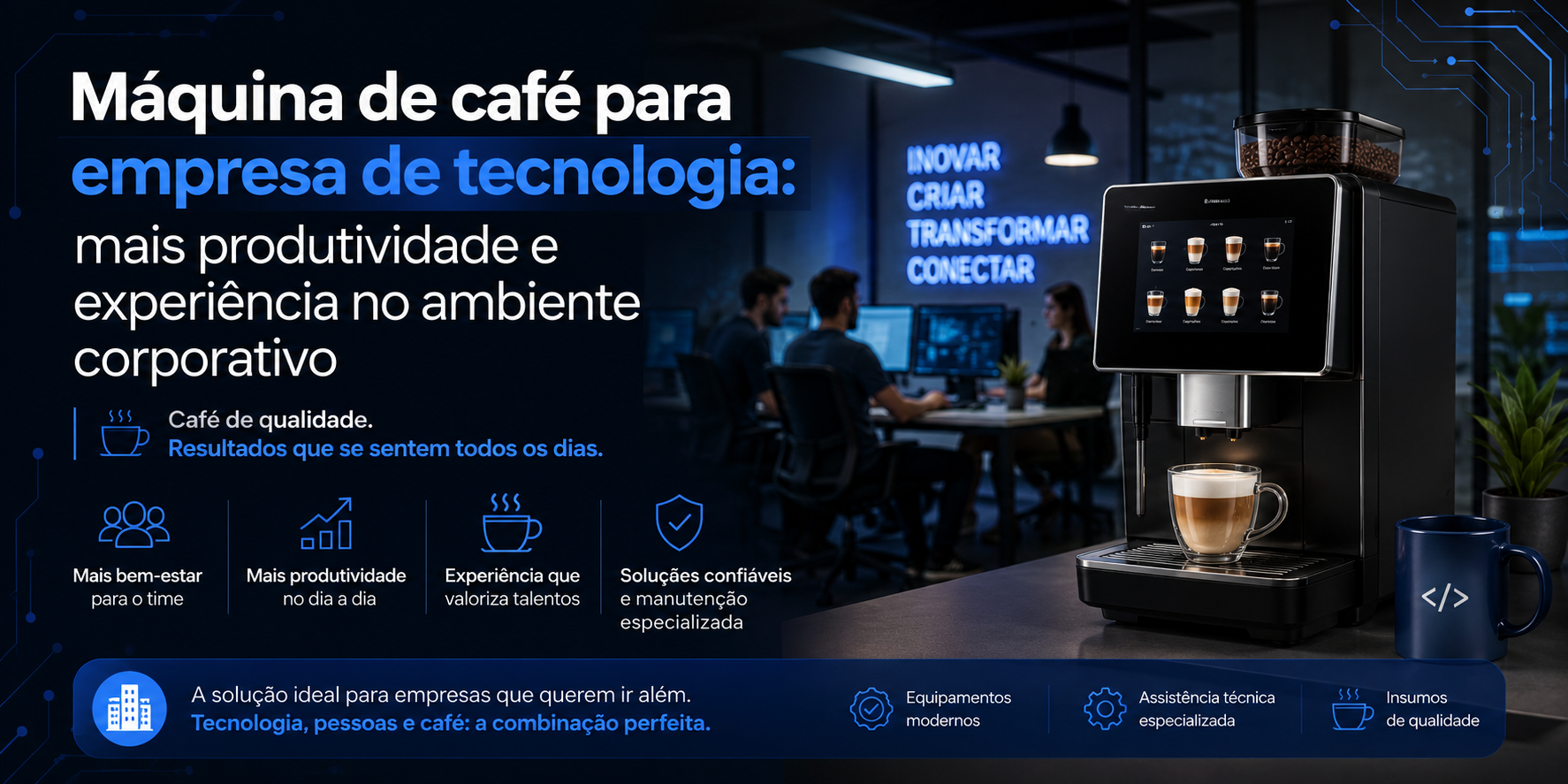 Máquina de café para empresa de tecnologia